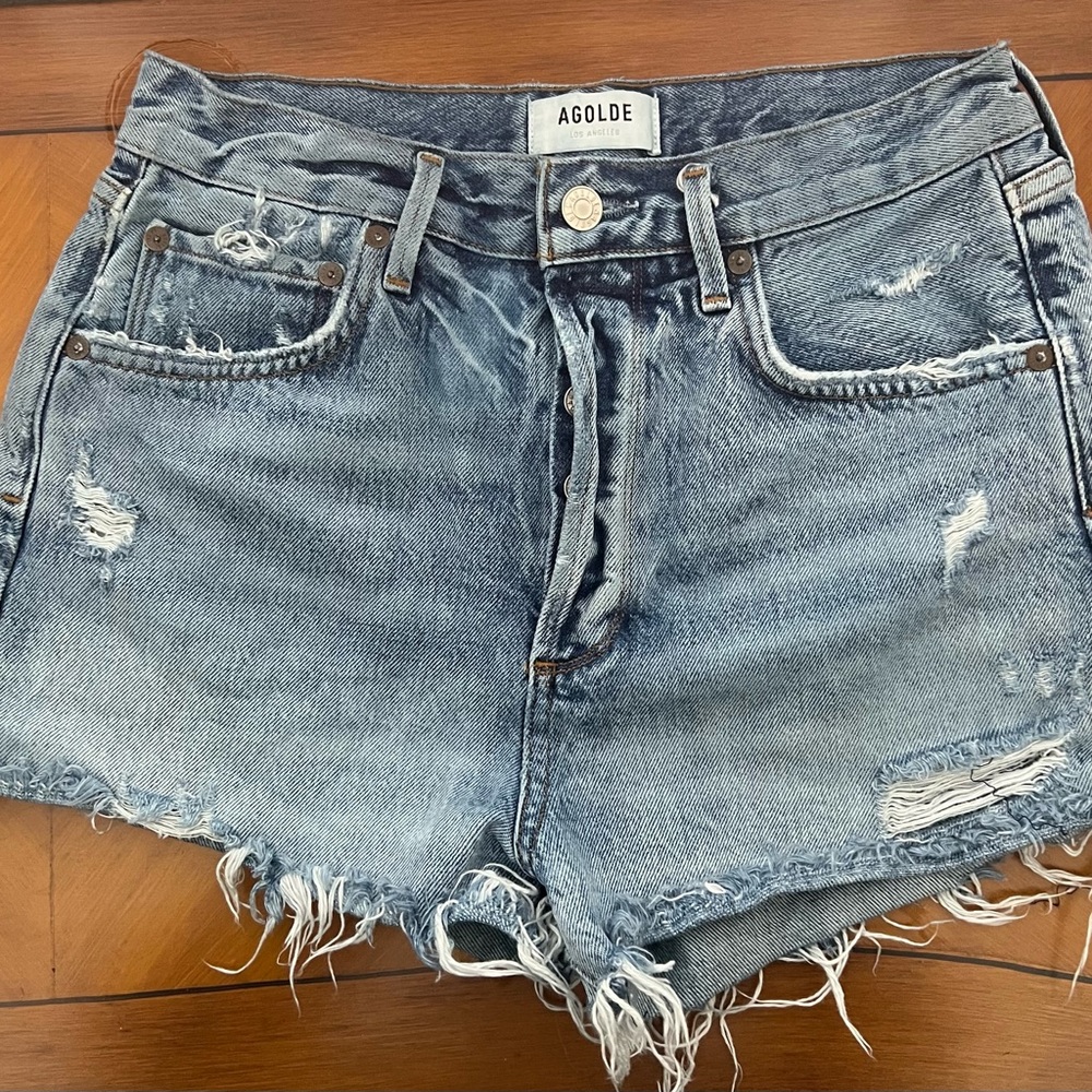 AGOLDE Parker Distressed Denim Shorts